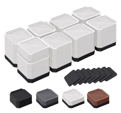 ANNKUT Bed Furniture Risers 4 Inch, Heavy Duty 4000 lbs, 8 Pack White