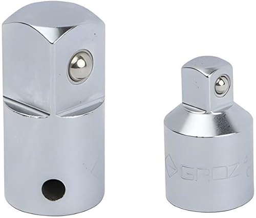 Groz Chrome Vanadium Steel 3/8-Inch Female to 1/4-Inch Male Adaptor Reducer