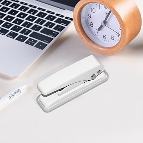 JIKIOU Single Hole Punch, 1-Hole Punch, Handheld Hole Punches for Paper, 20 Sheets Capacity, Metal, White