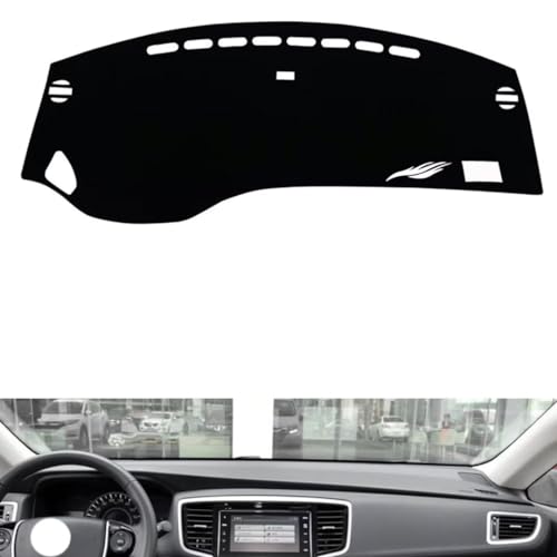 generic leather dash board cover mat Compatible with HONDA Odyssey 2015-2021 ，dashboard cover(Black)