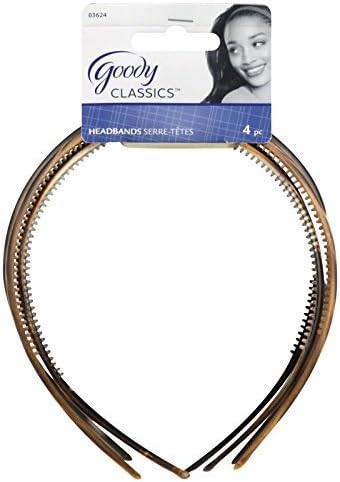 GOODY WoMens Classics Headband Pattern, Assorted, 4 Count