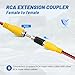 EWAY 20ft RCA Video Extension Cable w/Trigger Wire for Connection to Car Reverse Rear View Backup Camera and Aftermarket Radio Monitor Head Unit Stereo, w/Female Coupler Adapter and DC Power AV Cord