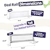 ComfyBumpy Bed Rail for Toddlers, Extra Long Toddler Bedrail Guard for Kids Twin, Double, Full Size Queen & King Mattress (White XL)