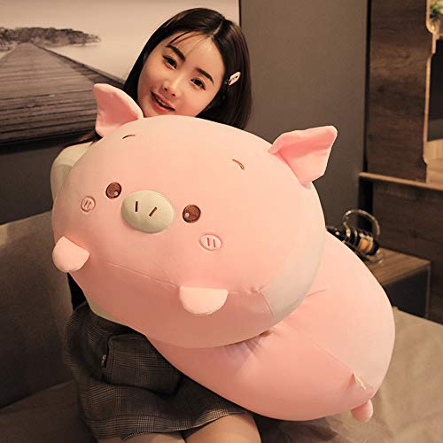 Jensquaify Pig Plush Pillow Soft Pig Stuffed Animal Toy Piggy Body Pillow, 33.5" #TOP1
