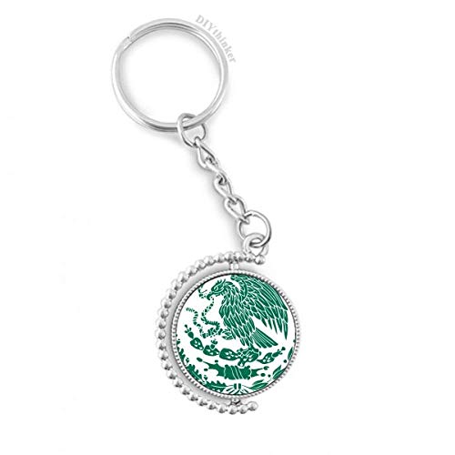 Porte-clés rotatif emblème national du Mexique 1,2x3,5 pouces pour homme et femme