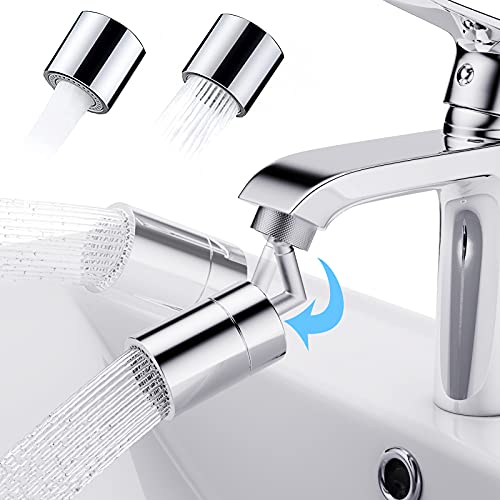 Universal Splash Filter Faucet, 720° Swivel Sink Faucet Aerator with 2 Water Outlet Modes, 4-Layer Mesh Filter Faucet Extender Aerator for Kitchen Bathroom