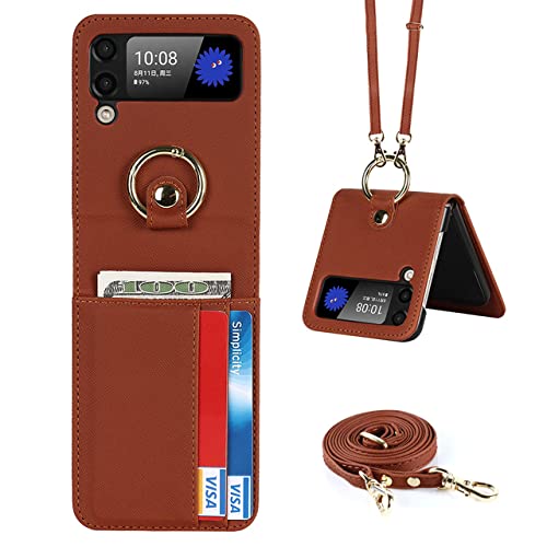 Housse antichoc Samsung Galaxy Z Flip 3 marron pour éviter les chutes et perdre ses cartes