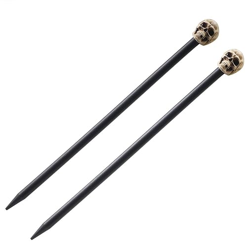 Gothic Skull Hair Sticks, 2 Pack – Halloween Cosplay Bun