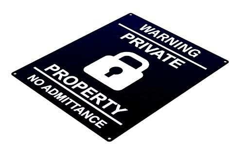 Panneau de signalisation en Noir et Blanc avec Inscription « Private No Admittance » Disponible en Tailles S, M et L
