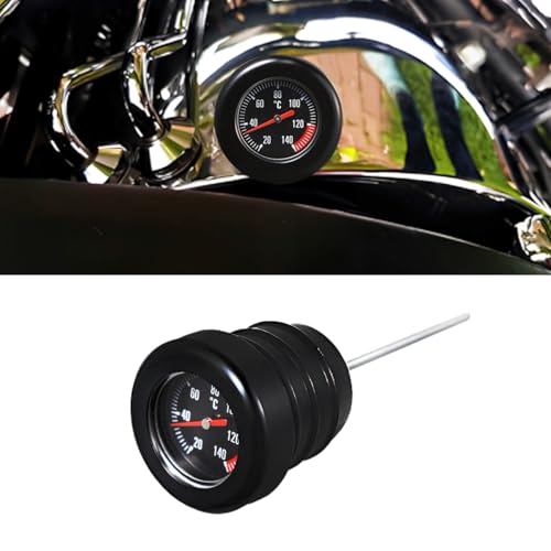 Motorcycle Oil Temperature Dipstick for Harley Softail Twin Cam 2000-2017 Fat Boy (Black)