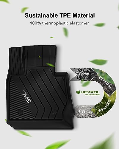 3W Floor Mats Compatible for BMW X3 F25 2011-2017 / BMW X4 2015-2018 Custom Fit TPE All Weather Floor Liner for BMW X3 / X4 1st and 2nd Row Full Set Car Mats, Black - Image 6