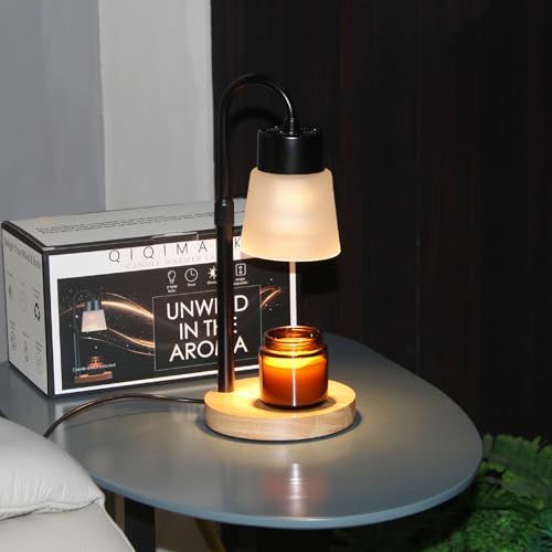 Candle Warmer Lamp, Essential Oil Diffuser, Adjustable Height Candle Lamp Wax Warmer with Timer, Electric Dimmable Wax Melt Warmer for Scented Jar Candles Mom Gift