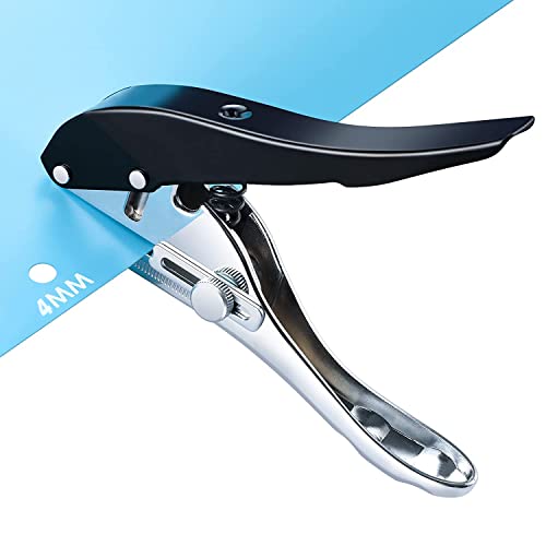 Single Hole Punch - Heavy Duty Paper Puncher for Tags, Cards, Plastic, Cardboard - Portable Hand Held