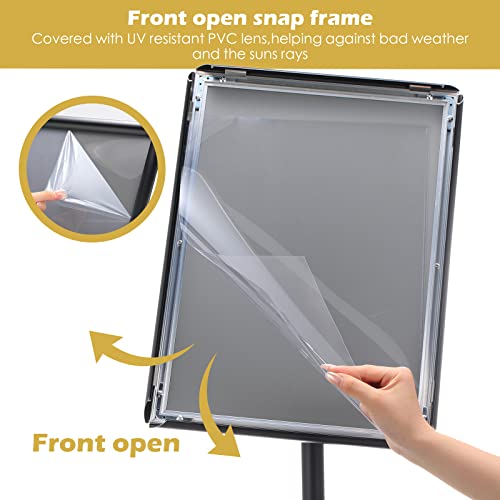 LEIFIDE 8 Pack Black 11.7 x 16.5'' Adjustable Heavy Duty Pedestal Sign Holder Floor Stand Adjustable Sign Holder Poster Stand with Aluminum Snap Open Frame, Screen Size A3 by LEIFIDE - Image 4