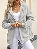 Jhsnjnr Women's Casual Long Sleeve Sweatshirts with Zipper Hooded Jacket Coat Oversized Full Zip Hoodie Grey #1