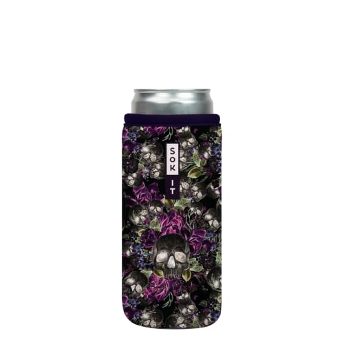 Sok It CanSok Sleeve for Beer & Soda Insulated Neoprene Cover (After Dark, 12oz Slim Can Sleeve)
