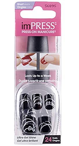 Kiss imPress Press-On Manicure Short Black Nails 56895 Dancing Queen