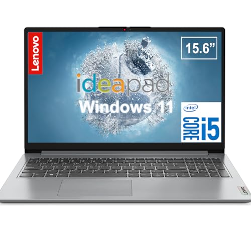 Image of Lenovo 15.6 Inch Student Laptop | Intel Core i5-1235U, 10-Core CPU | 24GB RAM, 1TB SSD | WiFi 6 | Privacy Shutter | 720p Webcam | Anti-Glare | Intel Iris Xe Graphic | Windows 11 | Grey