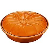 Le Creuset Stoneware Figural Pumpkin Baker with Lid, 9", Persimmon