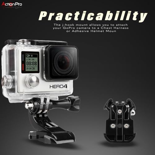 Image of Action Pro Made in India Improved Tough J Hook Quick Release Buckle Mount Compatible with GoPro Hero 13 /12 /11 /10 /9 /8 /7 /6 /5 /4, DJI Osmo, Insta360, SJCAM, AKASO, YI & Other Action Cameras (Pack of 5)