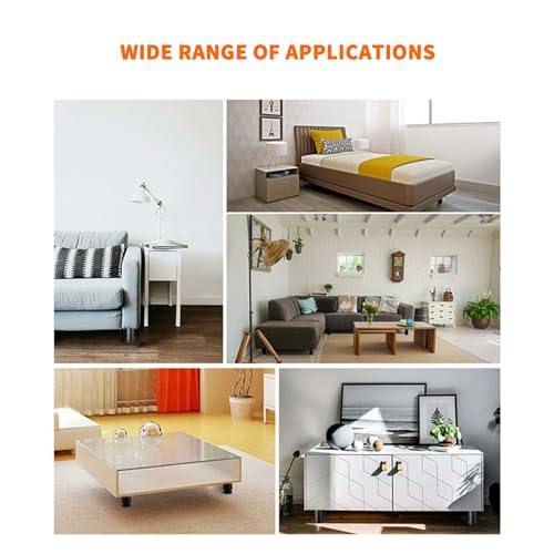 Miniatura 7 de Haochen 4 Piezas Patas Para Muebles Altura Regulables, Patas Ajustables, Patas Para Mesas Acero Inoxidable, Patas Para Muebles Sofá Mesa Estantes, Con Tornillos 50x50mm, Negro