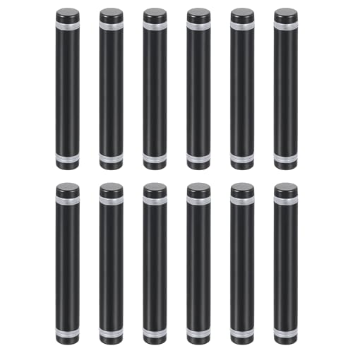 Vis entretoise double tête en acier inoxydable noir uxcell de 12x80mm pour panneau