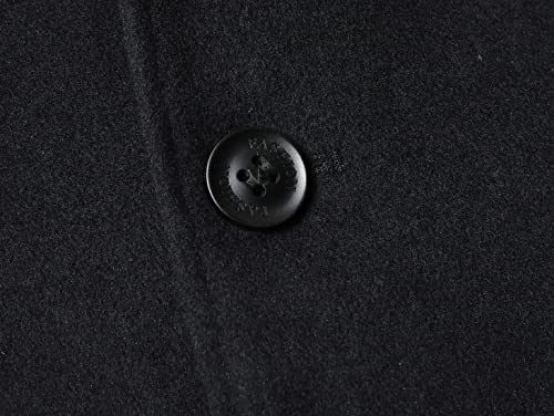 chouyatou Men's Mid-Length Single Breasted Wool Blend Top Coat (Medium, Notch-Navy) - Thumbnail 5