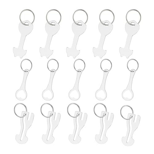 CHSEROK 15 Stück Einkaufschip zum Rausziehen, Universeller Einkaufschip Schlüsselanhänger, 3 Stile von Einkaufswagenlöser Metall aus Edelstahl, Polierte Einkaufswagen Chips Passend für Viele Einkaufsw