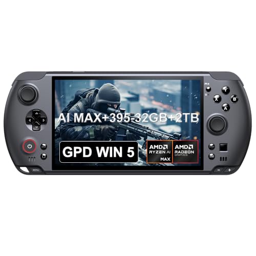 LANRUO GPD Win 5 [AMD AI Max+ 395-32GB+2TB] 7-inch 120Hz Display Mini Handheld Win 11 PC Game Console, Removable Battery, Radeon 8060S Graphics,1920X1080 Touchscreen Laptop Tablet PC