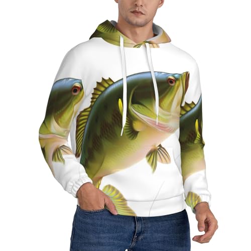 Pull homme avec poche kangourou sweat EdWal imprimé poisson