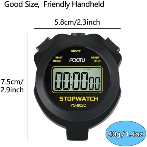 FCXJTU Simple Basic Stopwatch With On/Off for Kids Running Sports - Only Stopwatch Mode, No Bells, Clock, or Alarm, Pure Silent Single Lap - 3