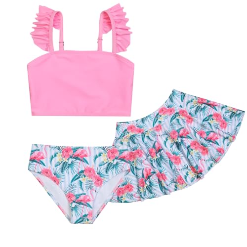 Image of CHILDRENSTAR Girls Tankini Swimsuit with Skirt 3 Pieces Bikini Bathing Suit