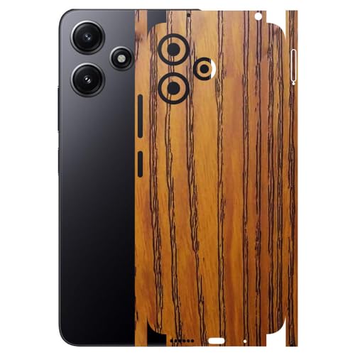 Image of AtOdds - REDMI 12 (5G) - Mobile Back Skin Sticker - Lamination - Rear Screen Guard Protector Film Wrap (Coverage - Back+Camera+Sides) (Design - Caramel Wood)
