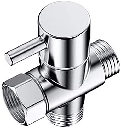 100% Solid Brass Shower Arm Diverter,G 1/2 3 Way Shower Diverter valve For Hand Held Showerhead and Fixed Spray Head Diverter Polished Chrome