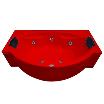 MADONNA Comfort 5.5 Feet Acrylic Corner Whirlpool Bathtub - Red
