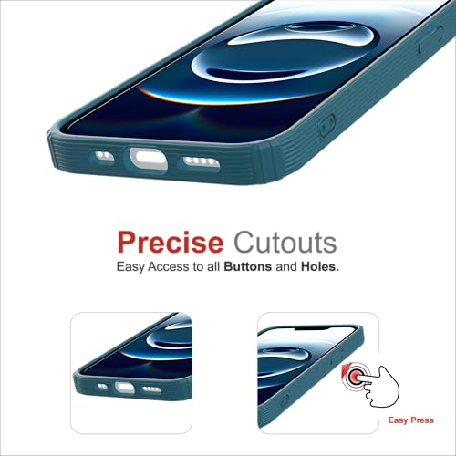 Image of for iPhone Case 16e, [Military Grade Drop Protection] Shockproof Slim Hybrid Phone Case for iPhone 16e - Peacock Blue
