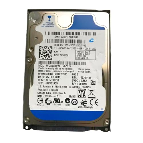 Disco duro 80 GB WD800BEVT de Simpletek interno SATA para portátiles