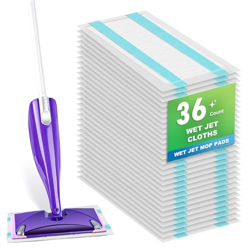 Bpbdzz 36 Count Refill for Swiffer Wet Jet Spray Mop, 5-Layer Thickened Super Absorbent Disposable Wet Jet Pads for All Floor Types by Bpbdzz - Used condition - US$18.54