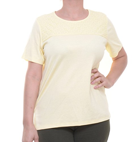 Alfred Dunner Women's Solid Lace T Shirt