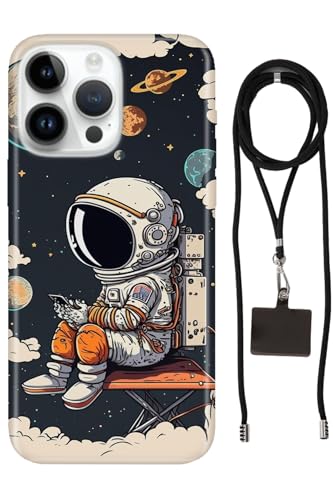 Kılıf, Senada iPhone 15 Pro ile Uyumlu Astro Desenli Silikon İpli Boyun Askı Aparatı