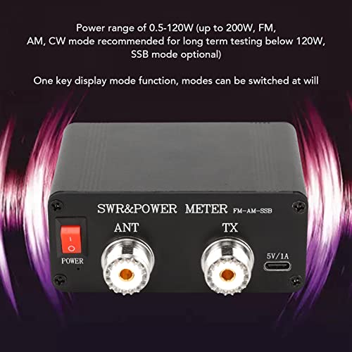 Medidor digital de ondas estacionárias, 1,8 - 50 MHz 0,5 - 120 W liga de alumínio medidor de ondas e