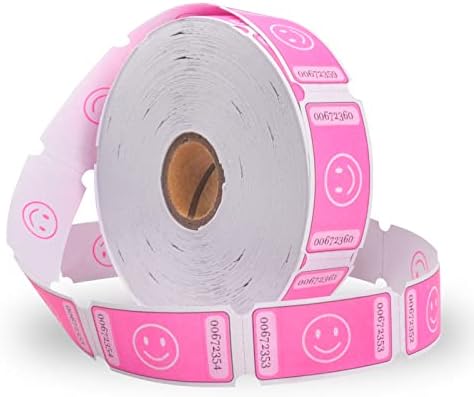 L LIKED Smile Raffle Tickets Roll,Each Tickets 1''x2'' ,for Events, Entry, Class Reward, Fundraiser & Prizes ,1000 Tickets/Single Roll -Pink