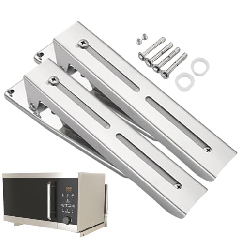 Soporte microondas pared estante extensible acero inoxidable cocina 2