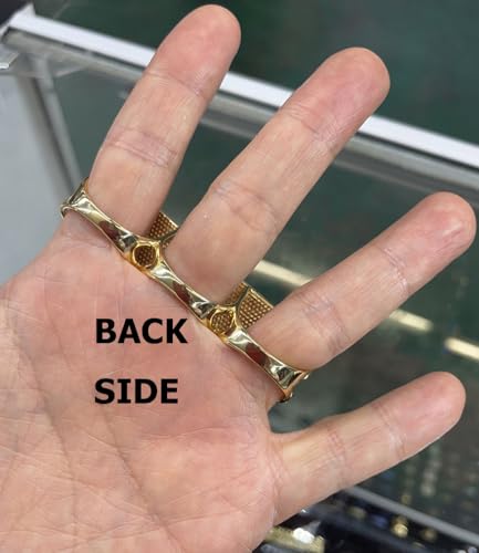 Generic 18k Gold Plated Brass Ring, 3 Finger Plain Design, size 11 hip hop style3