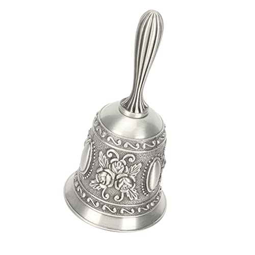 Jopwkuin Anel de mão, sino de mão de liga de zinco, som alto dentro bola estilo vintage prata para e