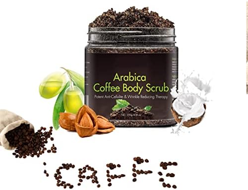 Arabica Coffee Body Scrub for Cellulite and Firming,100% Natural Exfoliating Scrub Skin Care, Anti-Cellulite &Wrinkle Reducing,250grams/8.8fl.oz