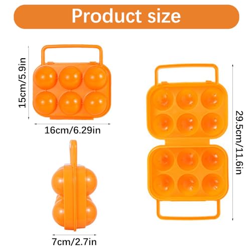Irtyif Eierbehälter,Eierkarton für 6 Eier,Eieraufbewahrung,Eier Transportbox,Eierschachtel für Unterwegs,Eierkarton Kunststoff,Tragbare Eier Aufbewahrungsbox für Outdoor Picknick Camping