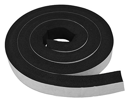 XCEL Extra Durable Pure EPDM Weather Stripping Adhesive Insulation Tape - Oil, Water Resistant Sound Proof Home Improvement Rubber Foam Strips for Door Window - Made in USA - 13' x 1