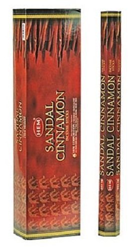 Sandal Cinnamon - Hem Jumbo 16 Inch Incense Sticks 10 Stick Hexagon Box (Set of 6)