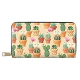 Matériau du portefeuille pour femme : ce portefeuille en pot de cactus pour femme est fabriqué à partir de cuir synthétique microfibre avec une doublure intérieure en tissu doux. Le cuir synthétique de qualité supérieure et la fermeture éclair en métal de qualité ajoutent à son confort, sa légèreté et sa longévité.